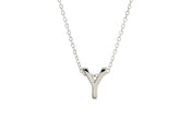 Charm Initial Letter Y  925 Sterling Silver Necklace with Chain